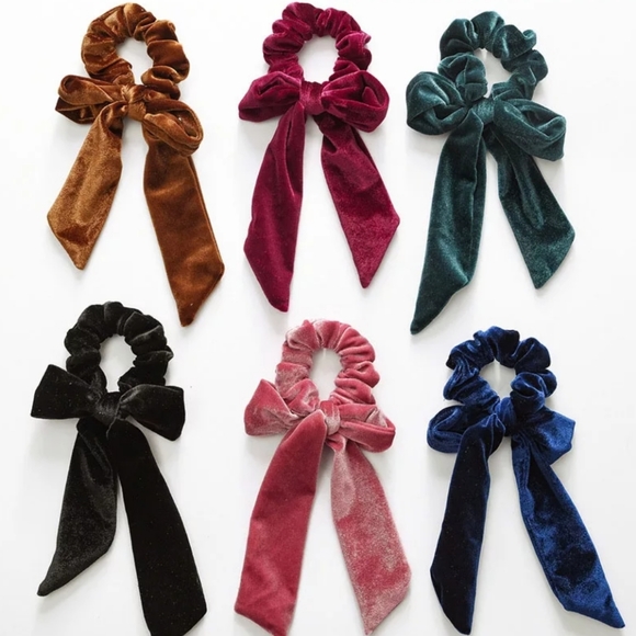 Allison Velvet Hair Bow - Pink - Picture 9 of 11